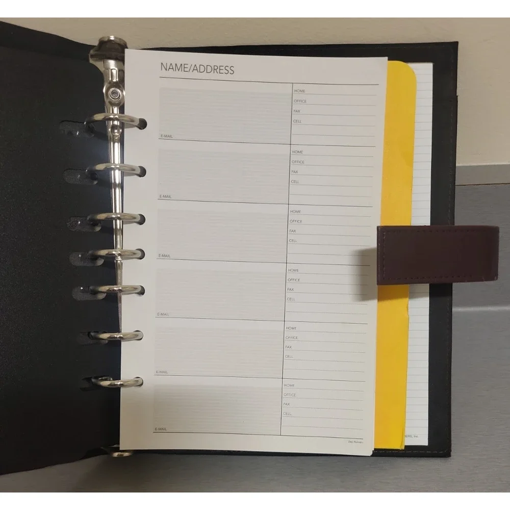 VTG Day-Timer Burgundy Wine Leather 3 Ring Planner Organizer 9.5 X 7 w/inserts
